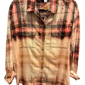 Upcycled Reverse Dye Flannel Shirt
